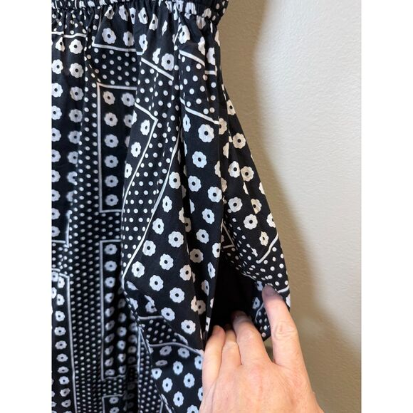 English Factory Floral Printed Midi Dress Women's Size XS Black White Casual - Picture 9 of 10